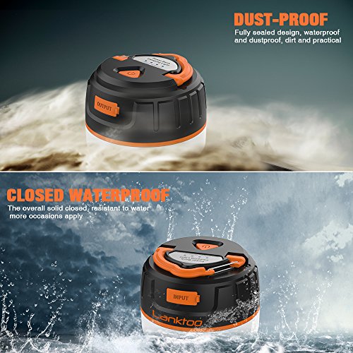 Lanktoo 2-In-1 Rechargeable Camping Lantern & 6400mAh Power Bank – IP65 Ultral Bright Magnetic LED Light for Camp Tent Working Ourdoors Hiking Fishing Emergencies - 8