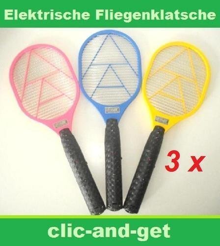 Preisvergleich Produktbild 3 x Fliegenklatsche Fliegenfalle Insektenvernichter Fliegenfänger Mücken Fliegen