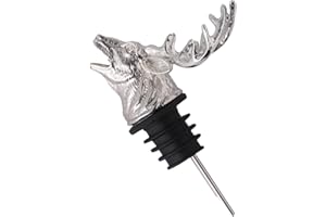 QUEERELELE Verseur de Vin Tête de Cerf Bouchon de Vin de Tête de Cerf en Métal Champagne Tête de Cerf Verseur Verseur de Vin Et Vin Bouchon de Bouteille, Outils pour Vin,Bouchon Réutilisable de Vin Verseurs