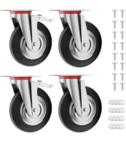 Zoekt u een Zwenkwiel met rem? Wielen, 100mm diameter, belastbaar tot 50KG per wiel