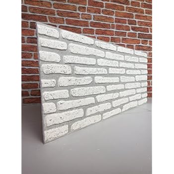 Wandpaneele Steinoptik 100x50cm - 3D Backstein Hellrot EPS Styropor