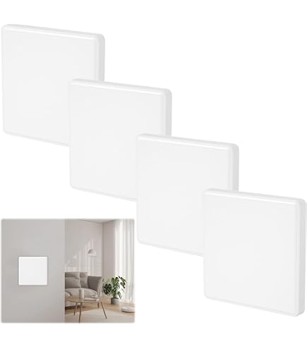 Cache-prise Mural Blanc - 2 Pièces 8.6x8.6 Cm - Plaque Vierge Pour Recouvrir Prises Ou Interrupteurs Inutilisés, Adhésif Inclus