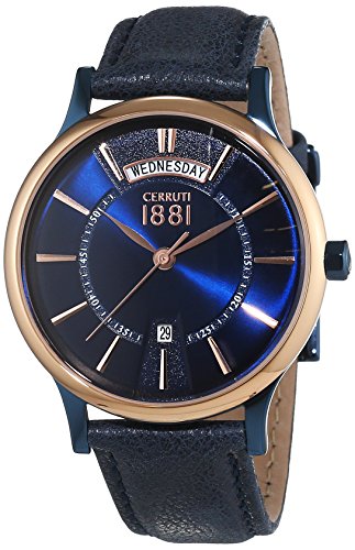 Cerruti 1881 Herren-Armbanduhr VARALLO Analog Quarz Leder CRA128SBLR03BL Cerruti 1881 Herren-Armbanduhr VARALLO Analog Quarz Leder CRA128SBLR03BL