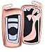 Produktbild First2savvv Rosa Aluminium Auto-Auto-Fern Schlüsselkasten-Halter-Fob-Abdeckung für BMW 1 Series, BMW 2 Series (Part Models), BMW 3 Series / GT, BMW 4 Series, BMW 5 Series, BMW 6 Series, BMW X3, BMW X4, BMW M2, BMW M3, BMW M4, BMW M5, BMW M6 -CAR-GG-BMW-02