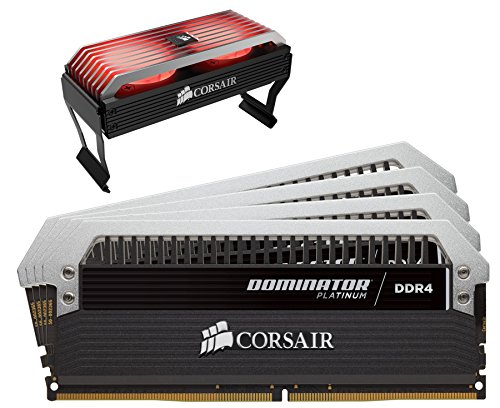 Corsair CMD32GX4M4B3733C17 Dominator Platinum DDR4 32 GB (4 x 8 GB ) 3733 MHz C17 XMP 2.0 Enthusiast Desktop Memory Kit with Dominator Airflow LED Fan Kit