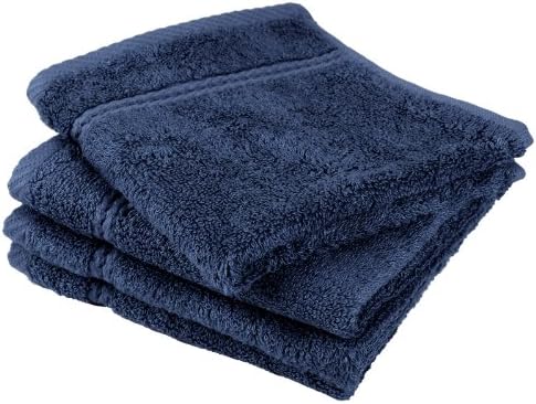 Hotel Linens Luxury 550gsm pack of 12 Egyptian Cotton Face Cloth- Navy Blue