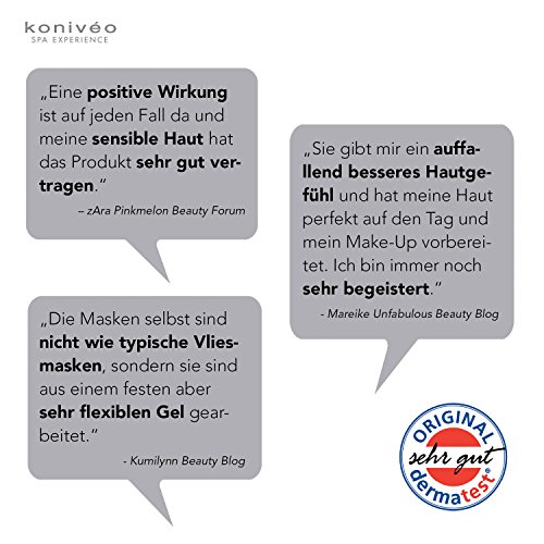Premium Tuchmasken mit Dermatest-Note „Sehr Gut“. Vliesmasken Sheet Mask mit Hyaluron und Algenextrakten für Strahlend Schöne Haut von Konivéo. Gesicht Masken aus Tuch 100% Parabenfrei (2er Spar-Set) - 6