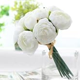 Nettenevime Artificial Flower 10-Piece White Peony Bundle Ereng&uuml;l Bridal Bouquet Flower