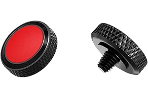 Ares Foto® Ergonomischer Auslöser *Kupfer & Kunstleder* Auslöseknopf Soft Release Button für Fujifilm Leica Canon Nikon Sony Olympus *SCHWARZ & ROT*