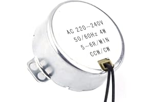 HILITAND Moteur Synchrone Électrique 220-240V AC 4W CW/CCW Moteurs Couveuse, Moteur à faible régime (5-6RPM)