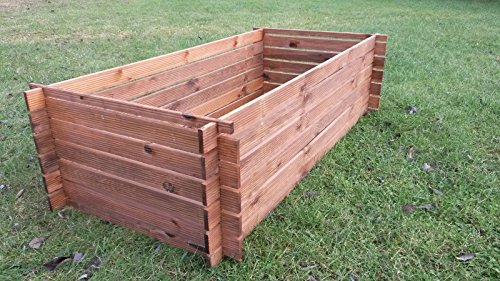 Stabiler Holzkomposter Komposter Kompostbehälter imprägniert Hochbeet 170 x 85cm - 2