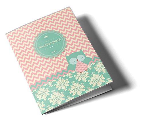 Mutterpasshülle/Mutter-Kind-Pass Hülle 3-teilig Eule Augen zu Schutzhülle personalisierbar mit Namen (Deutschland/Österreich) - 2