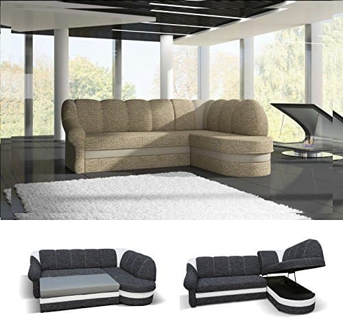 Corner Sofa benano in Beige/Cappuccino, Ottoman Right, Colour as pictured