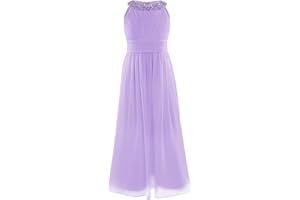 iEFiEL Vestito da Cerimonia Bambina Elegante Vestito da Principessa Ragazza Abito da Sera Sposa Compleanno Wedding Matrimonio Damigella con Paillettes Strass 3-16 Anni