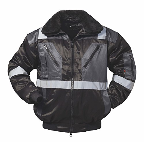 Preisvergleich Produktbild NORWAY Pilotenjacke schwarz / grau Reflexstreifen (XL)