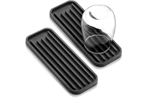 ecooe 2 Stück Silikon Abtropfmatte Platzsparende Kleine Trockenmatte für Gläser Flaschen und mehr Spülmaschinenfest 21,5 x 7,8 x 1 cm Grau