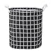 Produktbild Kumkey Baumwolle Leinen Wäschekorb Faltbar Wasserdicht Gitter Wäschebox Schmutzige Kleidung Wäschesammler Aufbewahrungsbox Laundry Bucket Kinder Spielzeug Organizer Storage Basket (Schwarz)