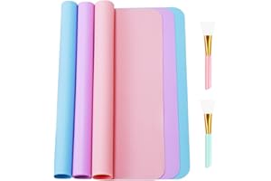 XZMCAT Tapis Silicone 3 Pièces 30x40cm, Tampon Antidérapant Pouvant être Utilisé Comme Tampon de Peinture, Tapis de Cuisson en Silicone, Tapis de Table, pour Couler La Résine, Artisanat