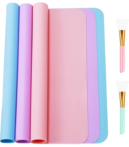 4 stuks siliconen matten, 40 x 30 cm, knutselonderlegger voor kinderen