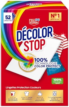 Decolor Stop – Protezioni Colori – Evita gli incidenti di decolorazione – Preserve la luminosità dei colori – Tutti i programmi tessili e temperature – meno cicli – Più risparmio – 52 salviette