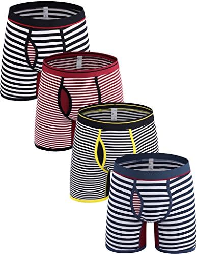 Emil Comfort Stripe Boxer Briefs Cotton Colorful mens underwear 4 Packs Small