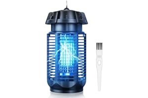 YEEFON Lampada Antizanzare Elettrica, 3000V 20W Zanzariera Elettrica con Spazzola di Pulizia, Impermeabile IPX4 Lampada Trappola,Non Tossico Trappola per Zanzare per Sicuro per Uomini e Animali