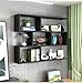 Produktbild A J S Shelf ZTH Wohnzimmer-Schlafzimmer-Bücherregal-Lagerregal des Modernen Stils des Regals Hölzerner Wandrahmen Wand Hängende Kombination Regalwanddekoration-Designwandschrank A+ (Farbe : SCHWARZ)