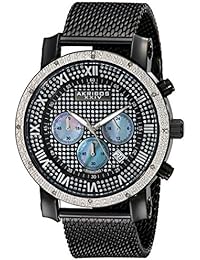 Akribos XXIV Reloj Barroco Diamond cuarzo Negro pulsera de malla de acero inoxidable para hombre