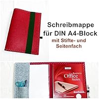 Schreibmappe A4 aus Filz bordeaux/grau mit Block
