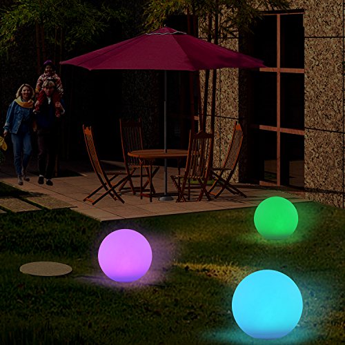 Albrillo Solarleuchten Garten Kugel Automatisch-Farbwechsel Ø 30cm - 5