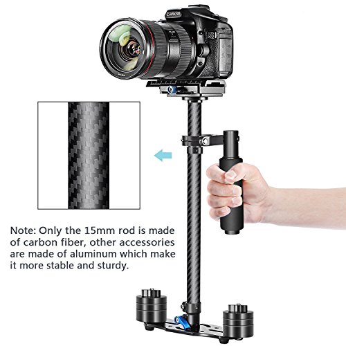 Neewer Carbon Fibre 60 Centim  tres Stabilisateur portable avec Plateau Rapide 1 4  et 3 8  Vis pour Canon Nikon Sony et d Autre DSLR Cam  ras Vid  o jusqu    6 6lbs   3 kg  Noir
