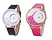 Bollywood Designer Analogue Diamond White Dial Watch for Girls and Women Pack Of 2 - W-Diamond RS.325.00