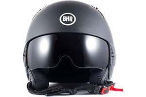 Casco Demi-Jet BHR 815 COMBY | Casco Scooter Omologato ECE | Casco Motorino con Visiera Parasole Antigraffio e Sgancio Micrometrico