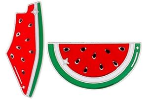 DAGESVGI Lot de 2 broches en émail en forme de pastèque en forme de fruit de palestine pour écharpe, revers, bijoux, épingle B chapeau