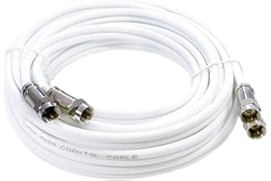MAST DIGITAL YCAB03K1 Smedz 5 m Twin Satellite Shotgun Coax Cable Extension Kit with Premium Fitted Compression F Connectors for Sky Q, Sky HD, Sky+ and Freesat - White