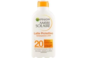 Garnier Ambre Solaire Latte Protettivo IP 20, Protezione Media, Idratazione 24H, 200 ml