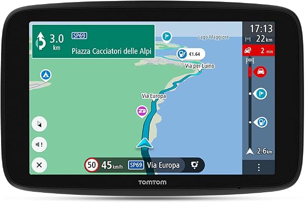 TomTom GPS GO Camper Max pour Camping-Car et Caravane, écran HD 7" avec PI pour Camping-Car et Caravane, Mises à jour via Wi-Fi, TomTom Traffic, Alertes des Zones de Danger et Cartes du Monde