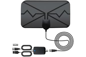PLIMBIN Antenne TV Intérieur, 1080P 4K Antenne HDTV Numérique 400KM Signal Amplificateur Chaînes Télévision Gratuites