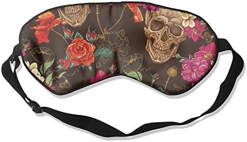 Comfortable Sleep Eyes Masks Rose Skull Pattern Sleeping Mask For Travelling, Night Noon Nap, Mediation Or Yoga