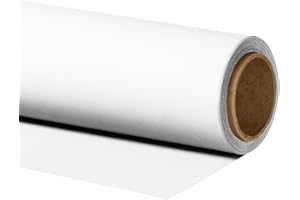 Walimex pro Fotohintergrund aus Karton 1,35x10m, weiß I Fotoleinwand als Backdrop für den professionellen Fotostudio Einsatz I Ideal für Produktfotografie I reflexfrei, strapazierfähig & zum Rollen
