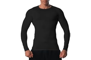 VanKee Men’s Compression Shirt Long Sleeve Shirts Running Tops Sweat Wicking Quickly Dry Base Layer Top Underarm Mesh Design for Running Cycling Gym Basketball