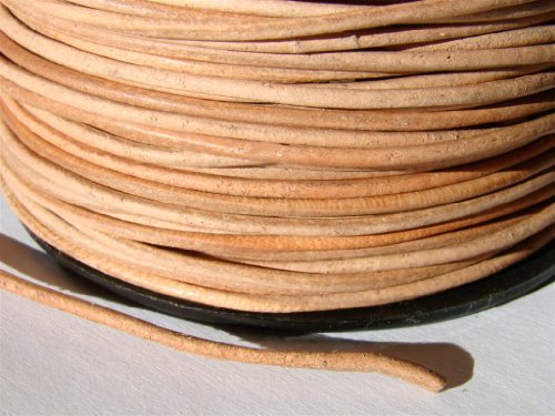 Lederschnur Rund 1,5 mm. Farbe/Länge: wählbar (5 Meter, Natur)