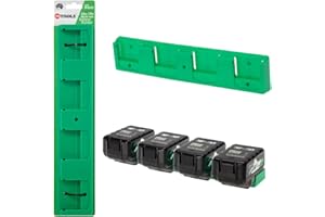 48 Tools Supporto per batteria HiKOKI 36 V – 18 V | Tenuta sicura per 4 batterie | Materiale ABS robusto | Montaggio facile | Supporto per batteria da parete
