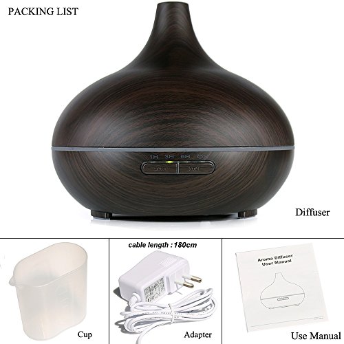 Limirror 300ml Aroma Diffuser Ultraschall Aromatherapie Ätherische Öle Kaltnebel Luftbefeuchter Ruhigen 7 Farbenwechselnde LED Mood Licht - 8