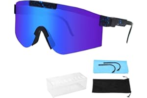 RUTBUE Outdoor Cycling Glasses,Polarised Sun Glasses,Cycling Glasses, with Glasses Box,Glasses Bags,Glasses Cloth and Glasses Legs, Ultraviolet Rays 400 Protection,for Riding Bicycles,Fishing and Running