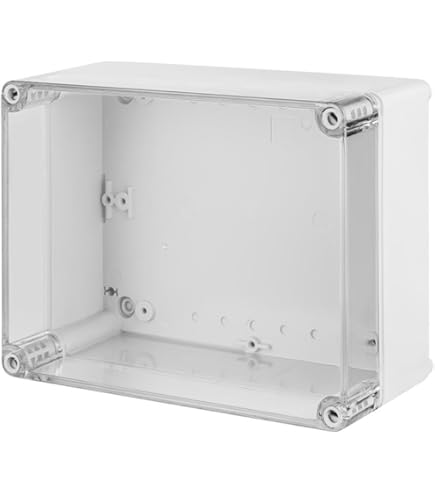 Industriële behuizingsset 240 x 190 x 90 mm, kunststof behuizing, aansluitkast, universele behuizing, wandbehuizing, beschermingsklasse IP65, inclusief montageplaat, kabelwartelverbindingen en
