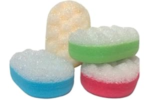 ‎RADAMI 4 x Massageschwamm Duschschwamm Badeschwamm Peeling Schwamm Körperpeeling Oval