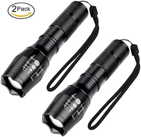 LED Tactical Flashlight,MOYTAICOO 2000 Lumens T6 LED Bright Handheld Flash Light, High Powered 5 Modes Adjustable Focus and Zoomable Torch Light, Outdoor Water Resistant for Emergency Camping Hiking