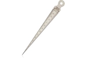 GLADFRESIT Stainless Steel Taper Gage, 1-15mm Taper Welding Gauge, Inch & Metric Wedge Feeler Gap Hole Measuring Tool