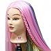 Neverland Beauty 30" Super Long Cosmetology Mannequin Head 100% Synthetic Hair Rainbow Color, Practice Training Hair Styling Mannequin Head with Table Clamp Holder UK Stock